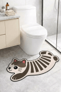 Kedi Dijital Kaymaz Yıkanabilir Tekli Modern Banyo Paspası Banyo Halısı Banyo Dekor 70x40