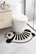 Panda Dijital Kaymaz Yıkanabilir Tekli Modern Banyo Paspası Banyo Halısı Banyo Dekor 70x40