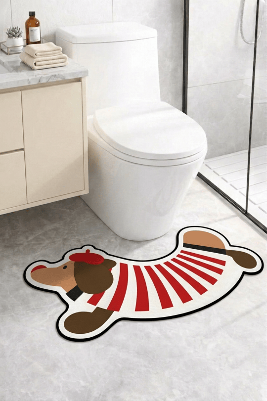 Köpek Dijital Kaymaz Yıkanabilir Tekli Modern Banyo Paspası Banyo Halısı Banyo Dekor 70x40