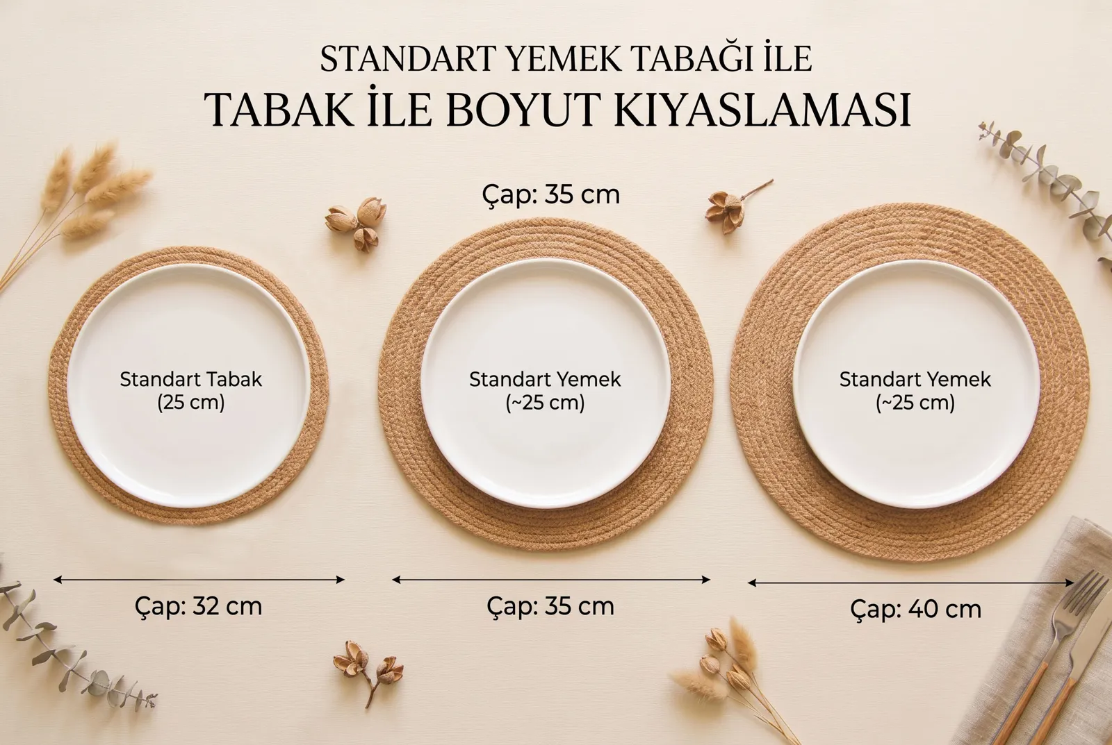 32, 35 ve 40 cm supla çaplarının tabakla karşılaştırması